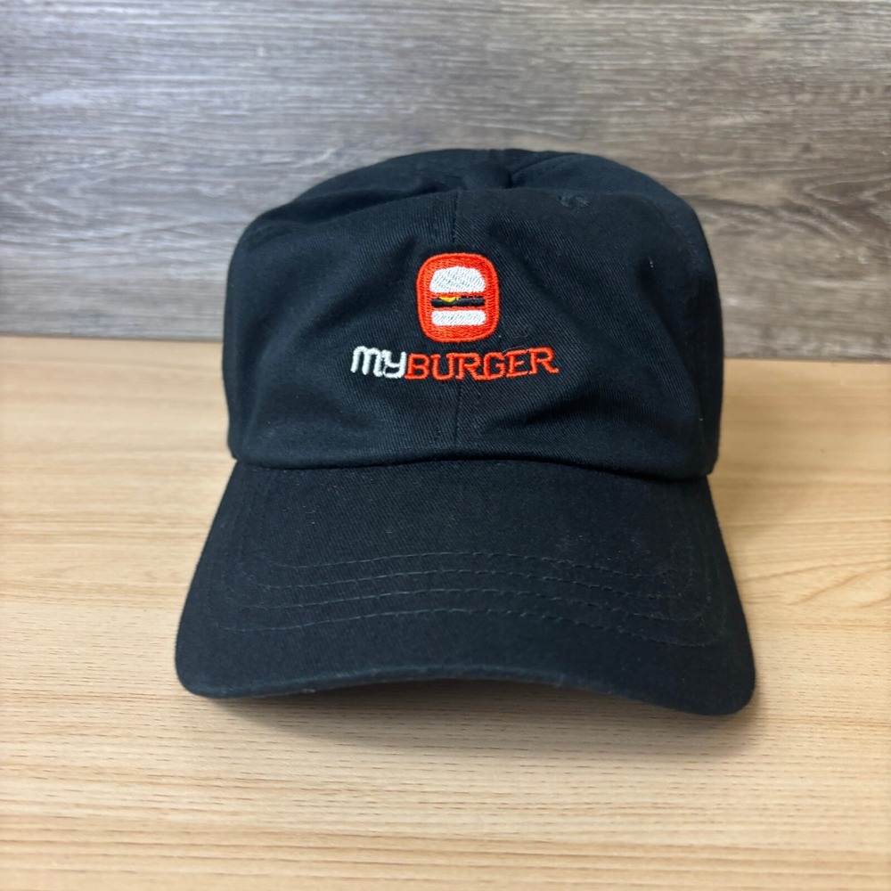 My Burger Hat Cap Strap Back Black myburger Adjustable‎